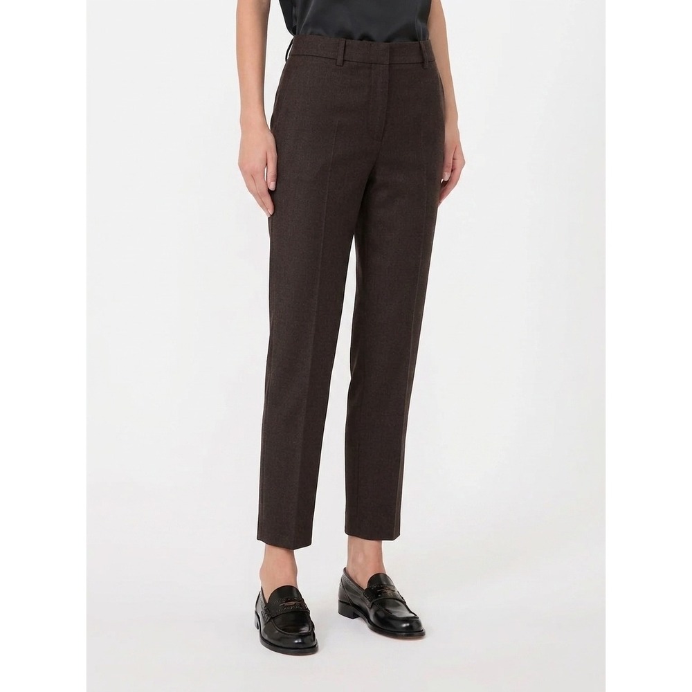 Weekend Max Mara 10 Cigarette FITW13 Stretch Brown Ankle Trouser Pants